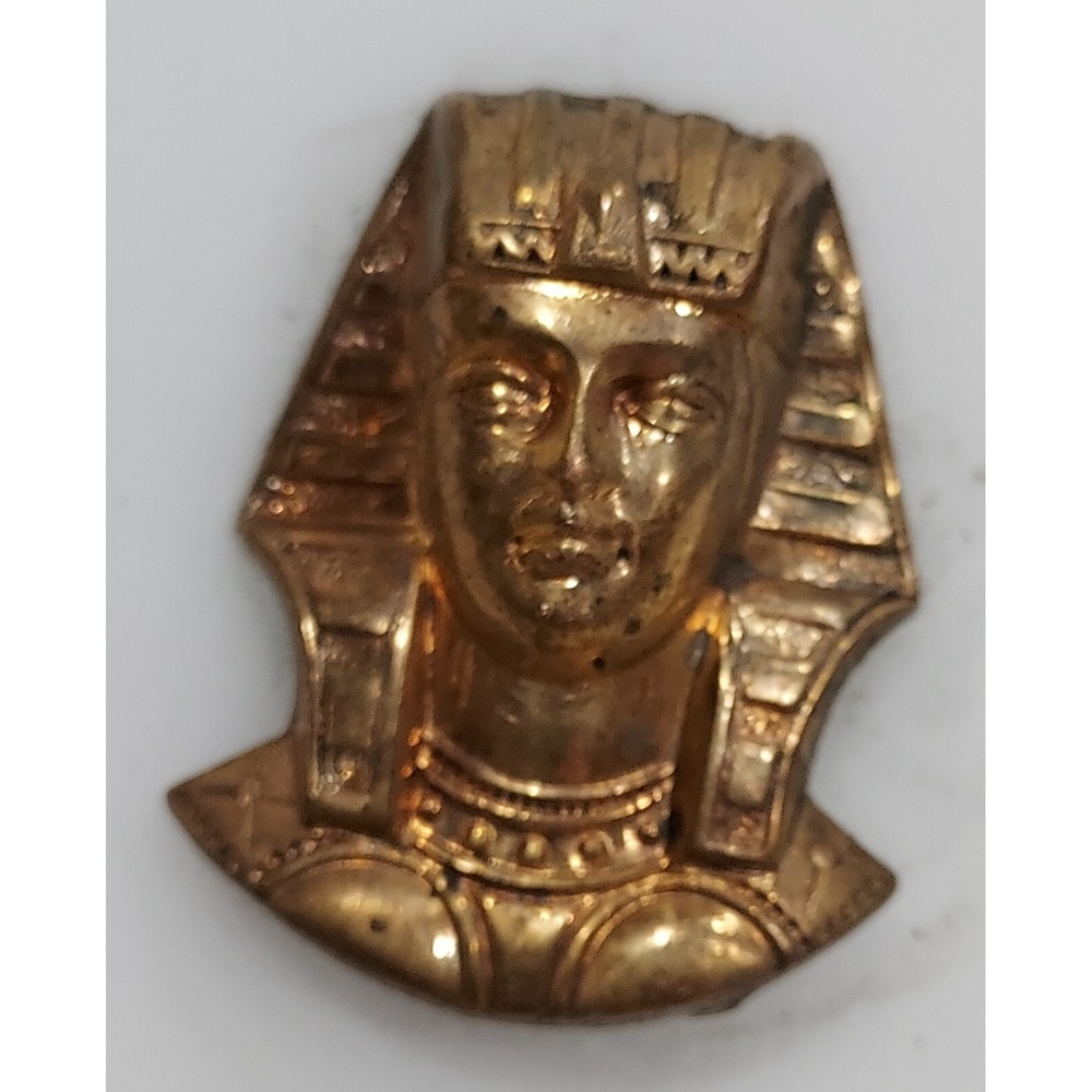 Freemason Shriner's Egyptian Pharoah Head Brass Sash Slide VINTAGE